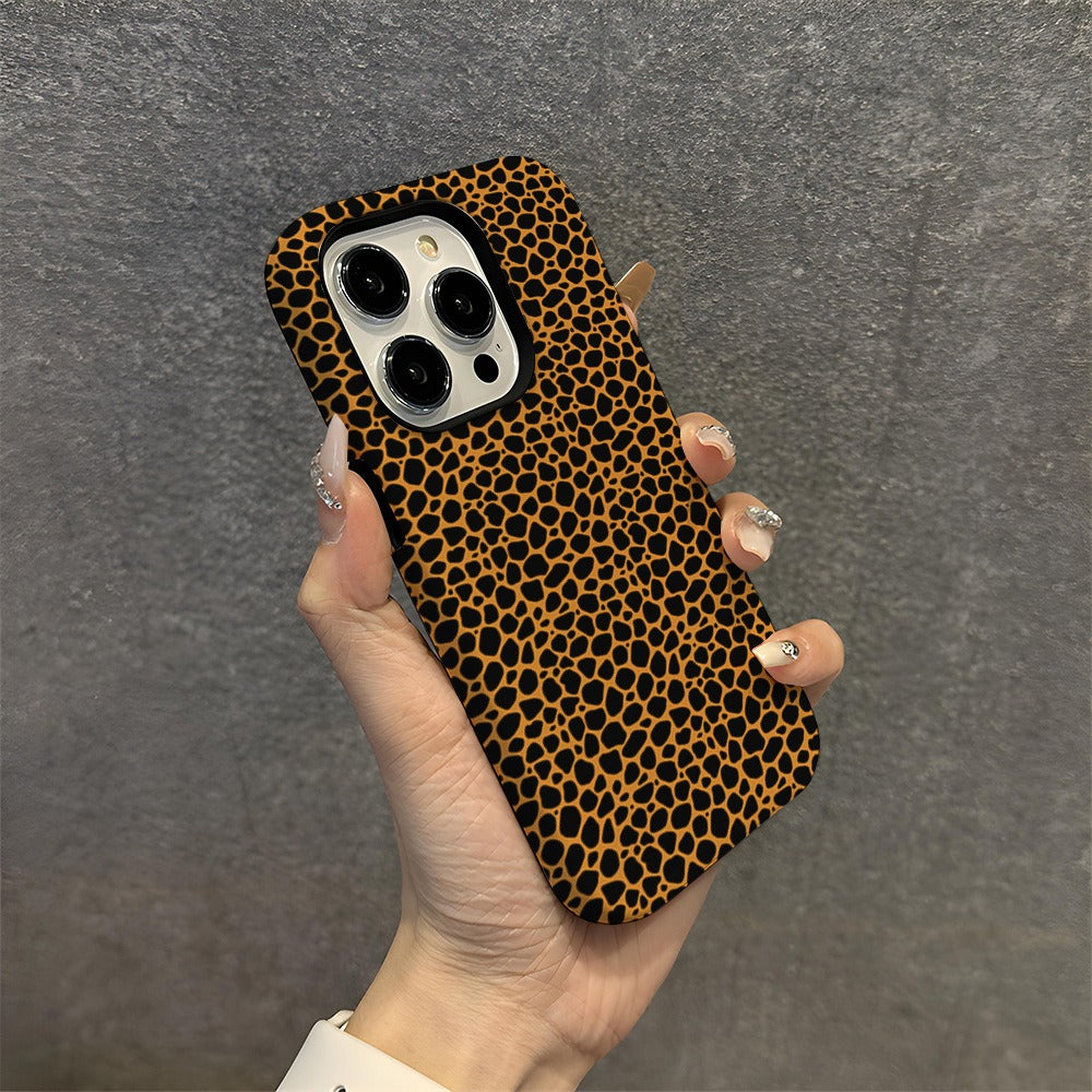Sexy leopard print Apple 15 phone case IP16 anti drop protective case 2-in-1 film case Apple 13pro - V.I.P Digital Presence