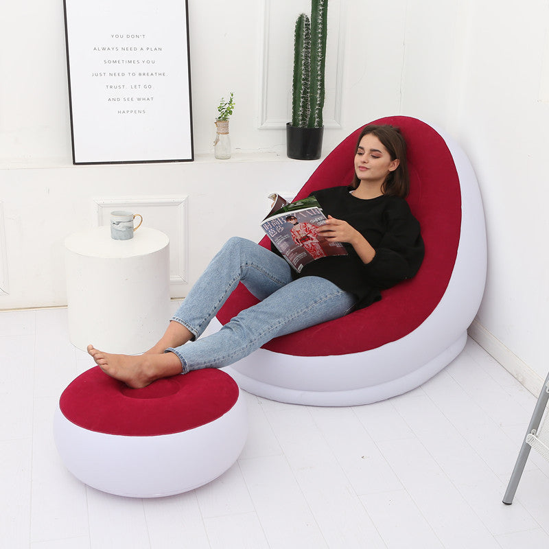 Inflatable Air Mattress Lazy Sofa Deck Chair Comfortable Leg Stool Rest Single Beanbag for home and Outdoor Use - V.I.P Digital Presence