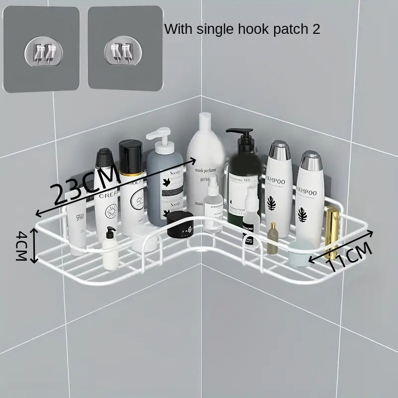 Bathroom Storage Rack Toilet Washroom Wall-Mounted Hole-Free Multi-Functional Iron Mesh Long Strip Organizer - V.I.P Digital Presence