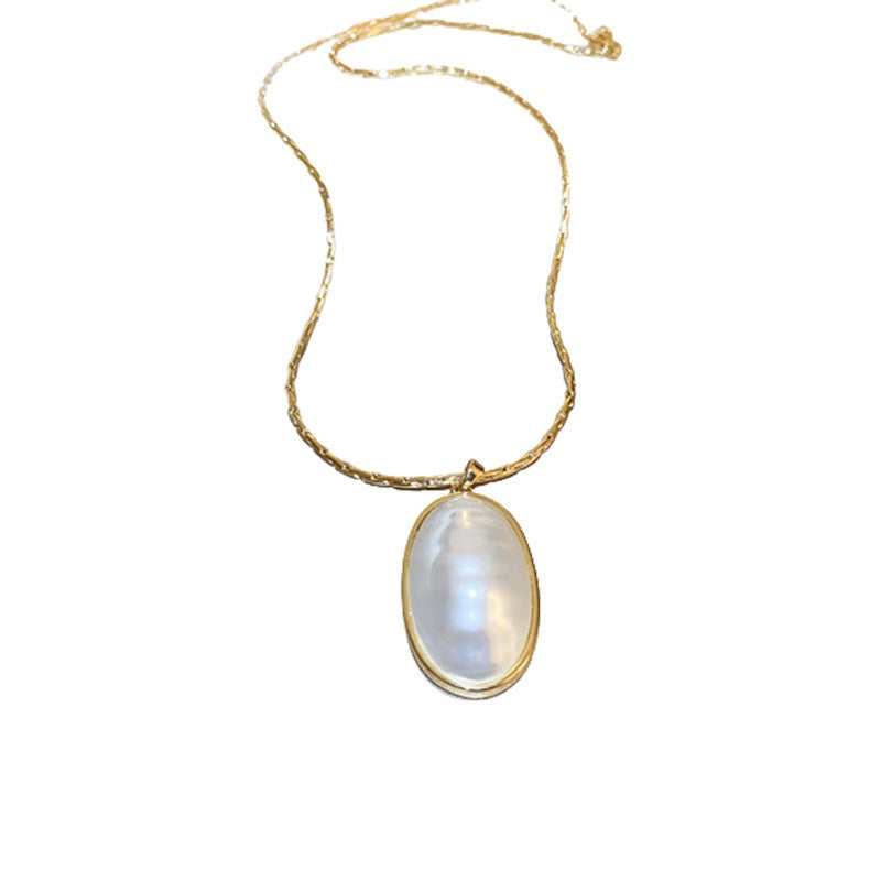 Oval Pearl Necklace for Women Jewelry French Fashion New Style Luxury Collar Chain Necklaces - V.I.P Digital Presence