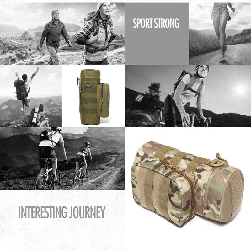 Outdoor Water Bottle Pouch Military Tactical Molle Kettle Case Waist Bag Multifunction Pockets EDC Gear Camping Hiking Riding - V.I.P Digital Presence