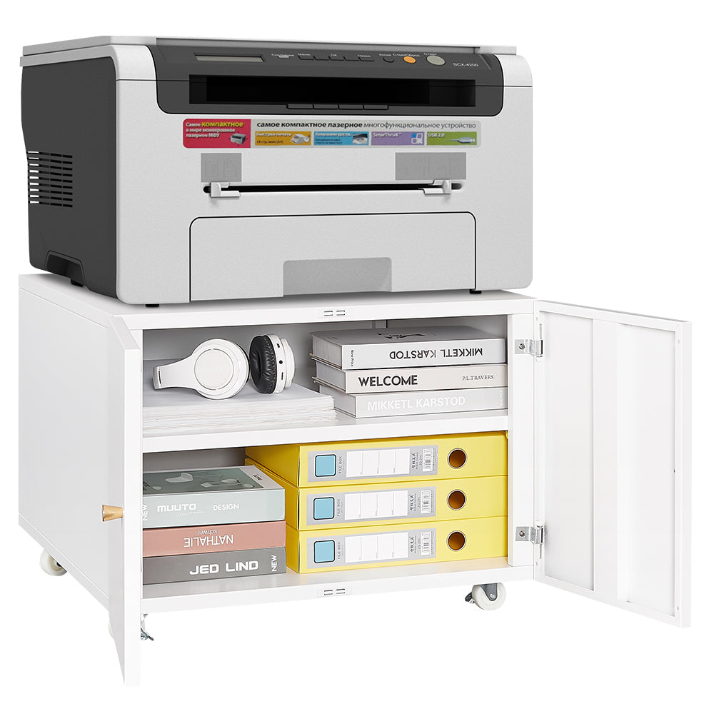 Office furniture Copier Cabinet white mobile pedestal file Printer Stand - V.I.P Digital Presence