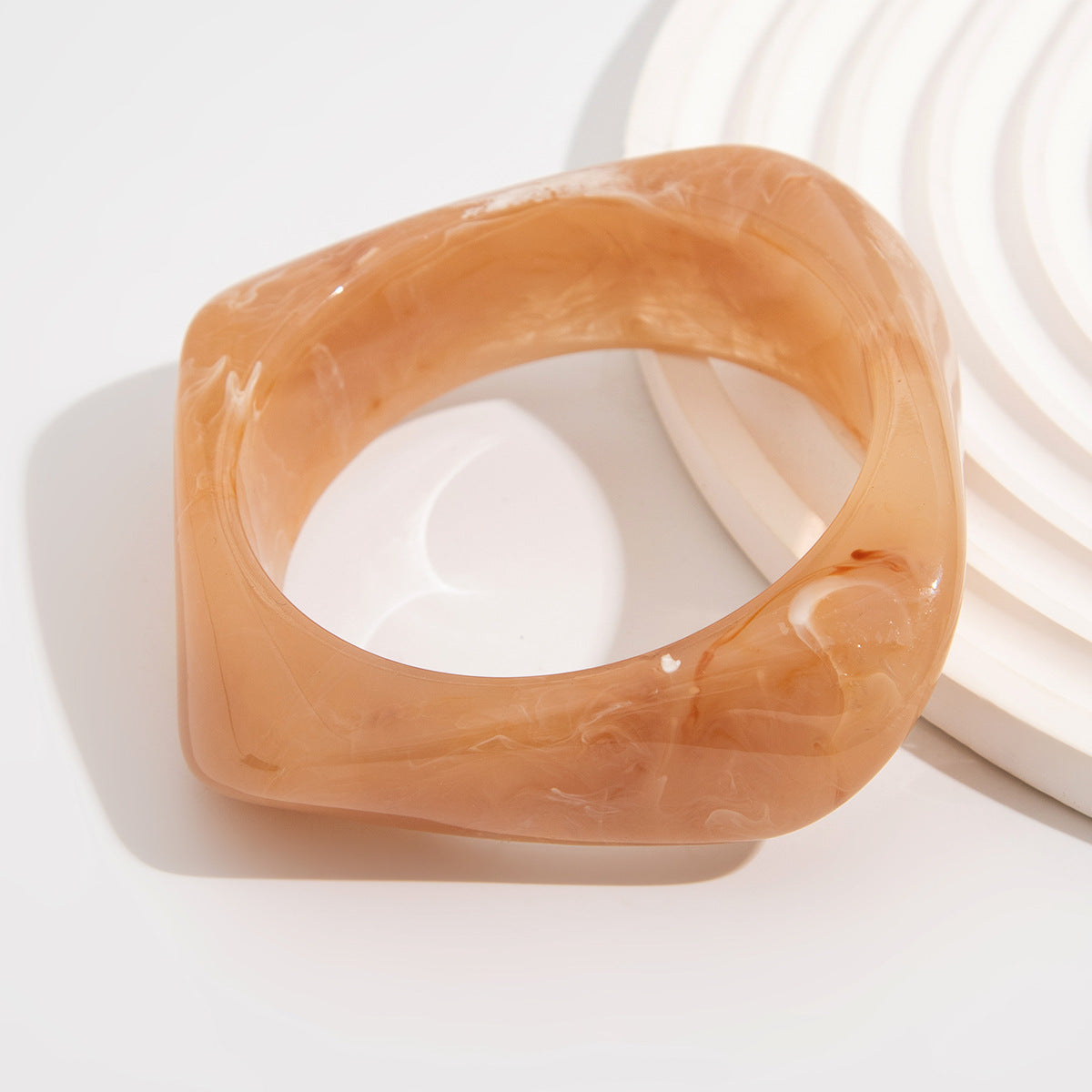 Vintage Irregular Dyeing Bracelet Round Wide Face Acrylic Bracelet for Women - V.I.P Digital Presence