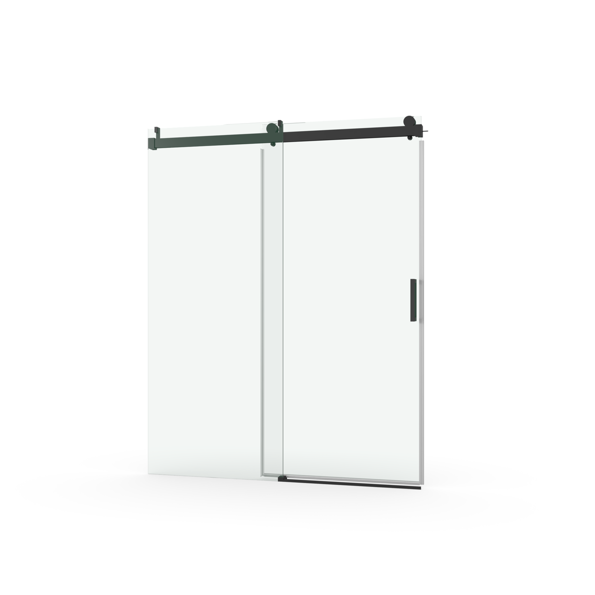 Elan 56 to 60 in. W x 76 in. H Sliding Frameless Soft-Close Shower Door with Premium 3/8 Inch (10mm) Thick Tampered Glass in Matte Black 22D01-60MB - V.I.P Digital Presence
