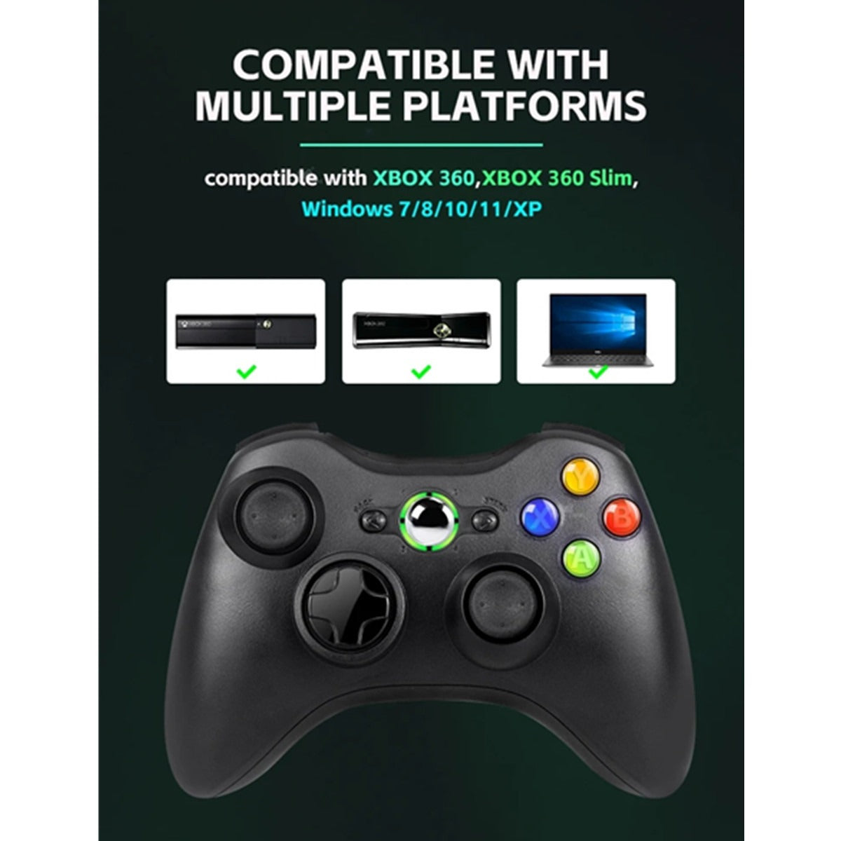 Suitable for Xbox 360/Xbox 360 slim/PC wireless controller 2.4G wireless connection dual vibration controller - V.I.P Digital Presence