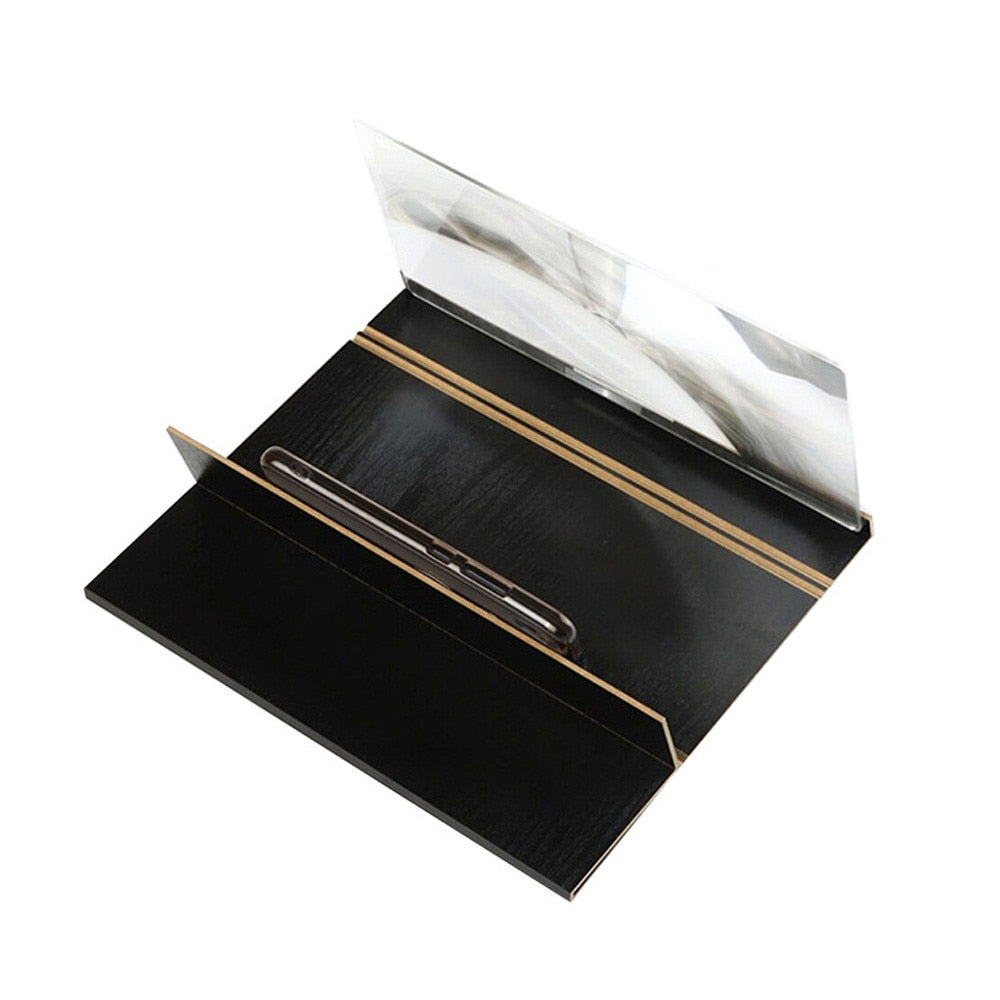 3D Phone Screen Magnifier Stereoscopic Amplifying 12 Inch Desktop Wood Bracket 3D HD Movie Video Amplifier With Foldable Holder - V.I.P Digital Presence
