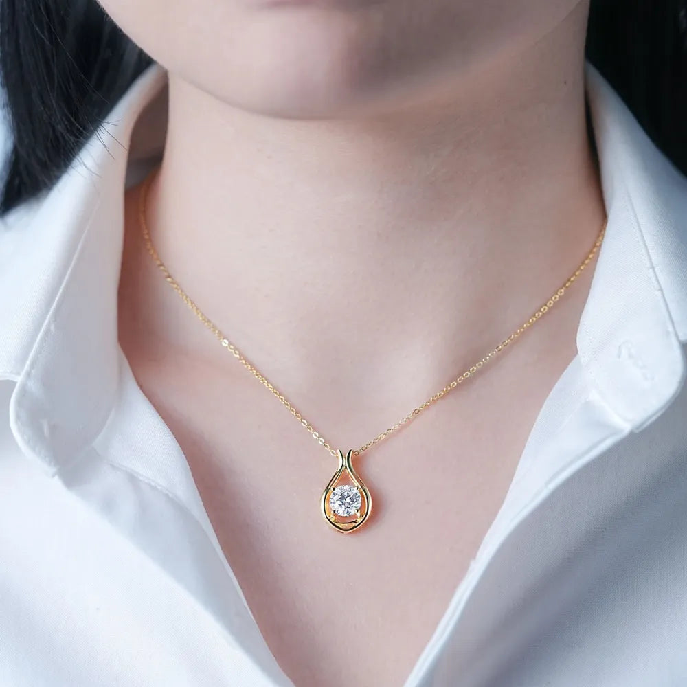 2 Carat Moissanite 925 Sterling Silver Pendant Necklace - V.I.P Digital Presence