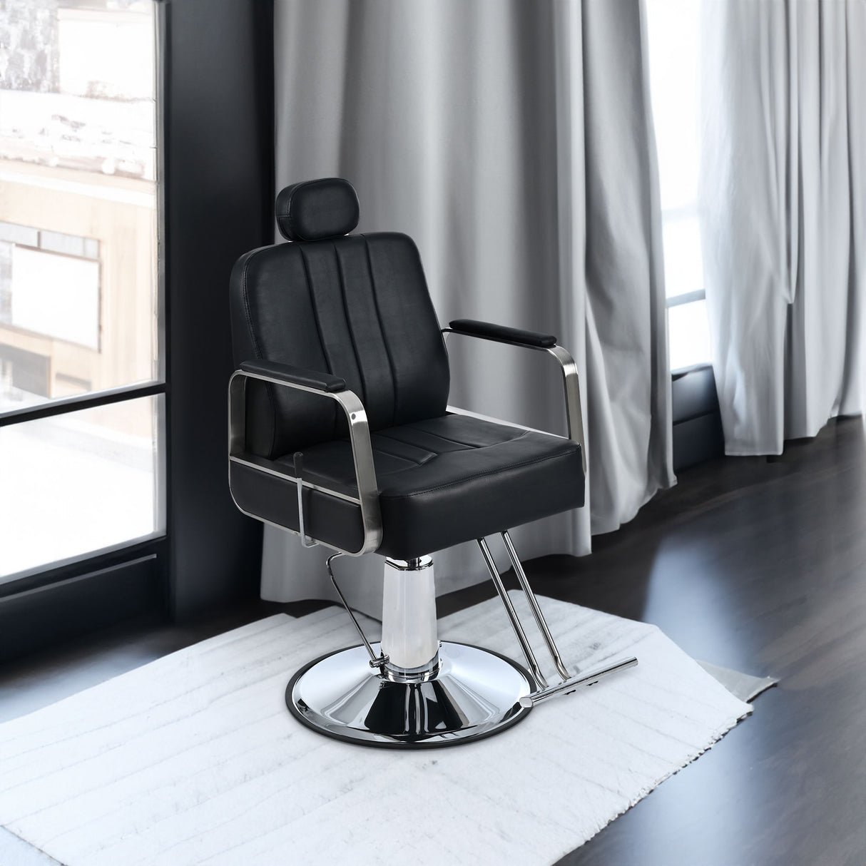 Advanced reclining hair salon chair with heavy-duty hydraulic pump, 360 ° rotation, maximum weight capacity of 400 pounds, bla - V.I.P Digital Presence