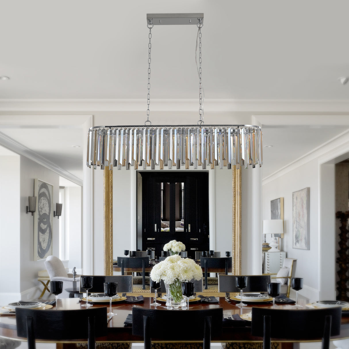 Modern Oval Crystal ceiling chandelier Luxury Home Decor Light Fixture - V.I.P Digital Presence