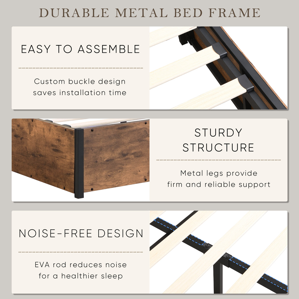 Elevating storage bed frame, full-size bed frame with bookshelf headboard and LED lights, with country brown color - V.I.P Digital Presence