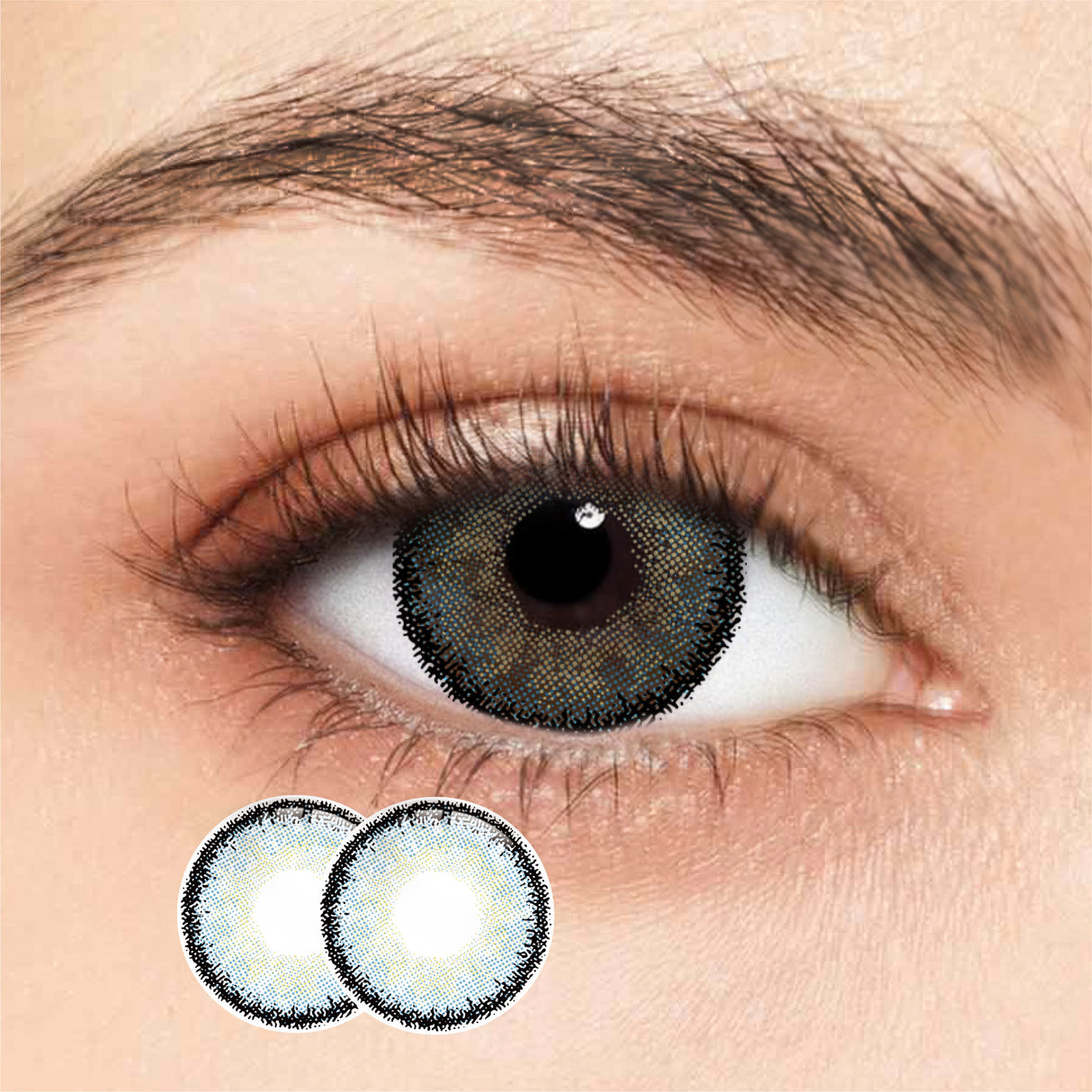 1Pair FDA Certificate Eyes Beautiful Pupil Colorful Girl Cosplay Contact Lenses CLEAN BLUE - V.I.P Digital Presence