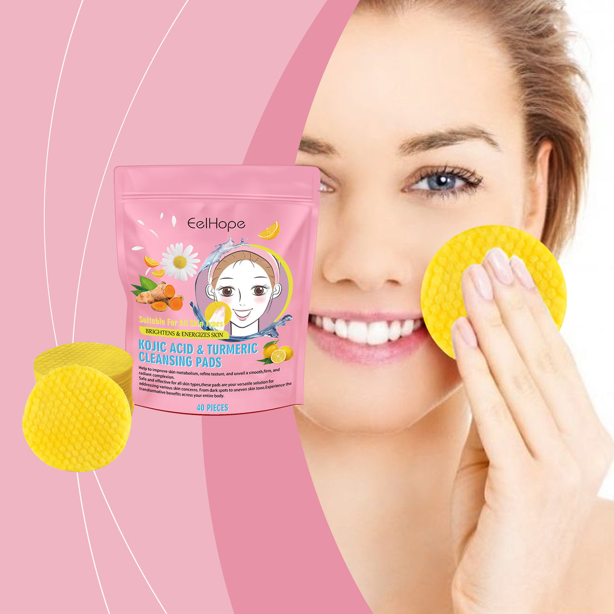 Turmeric Cleansing Pad Gently Cleanses Facial Skin And Hydrates And Moisturizes Skin Care Cleansing Pad - V.I.P Digital Presence