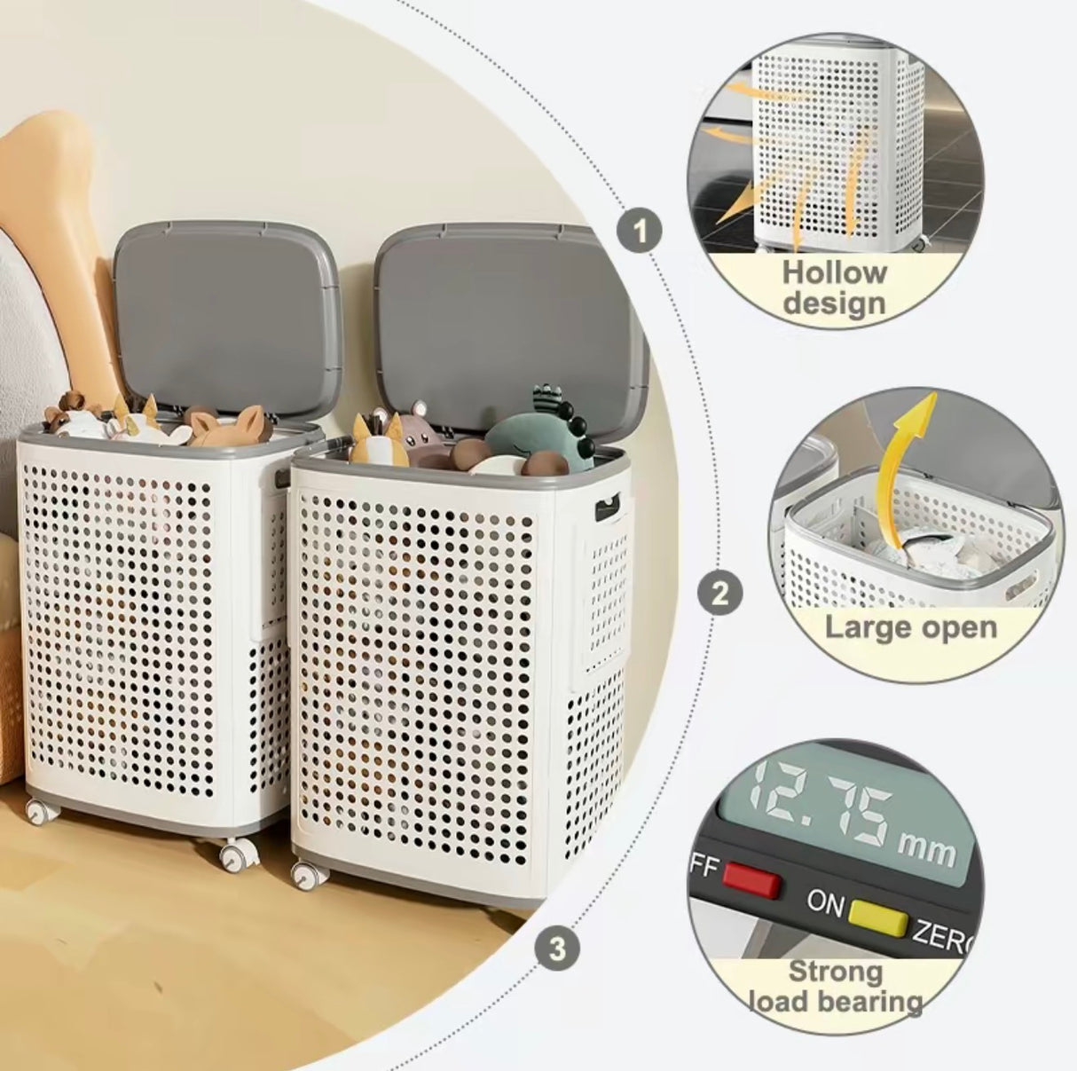 RollEase Laundry Hamper