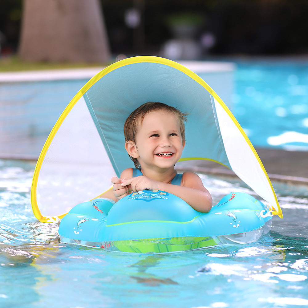 Swimbobo Baby Swimming Ring Lying Ring Children's Swimming Ring Underarm Ring Sunscreen Shade Blue Float - V.I.P Digital Presence