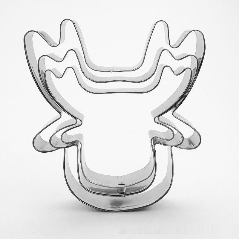 Christmas baked goods reindeer 3-piece set stainless steel biscuit mold Christmas reindeer cookie cutter set - V.I.P Digital Presence