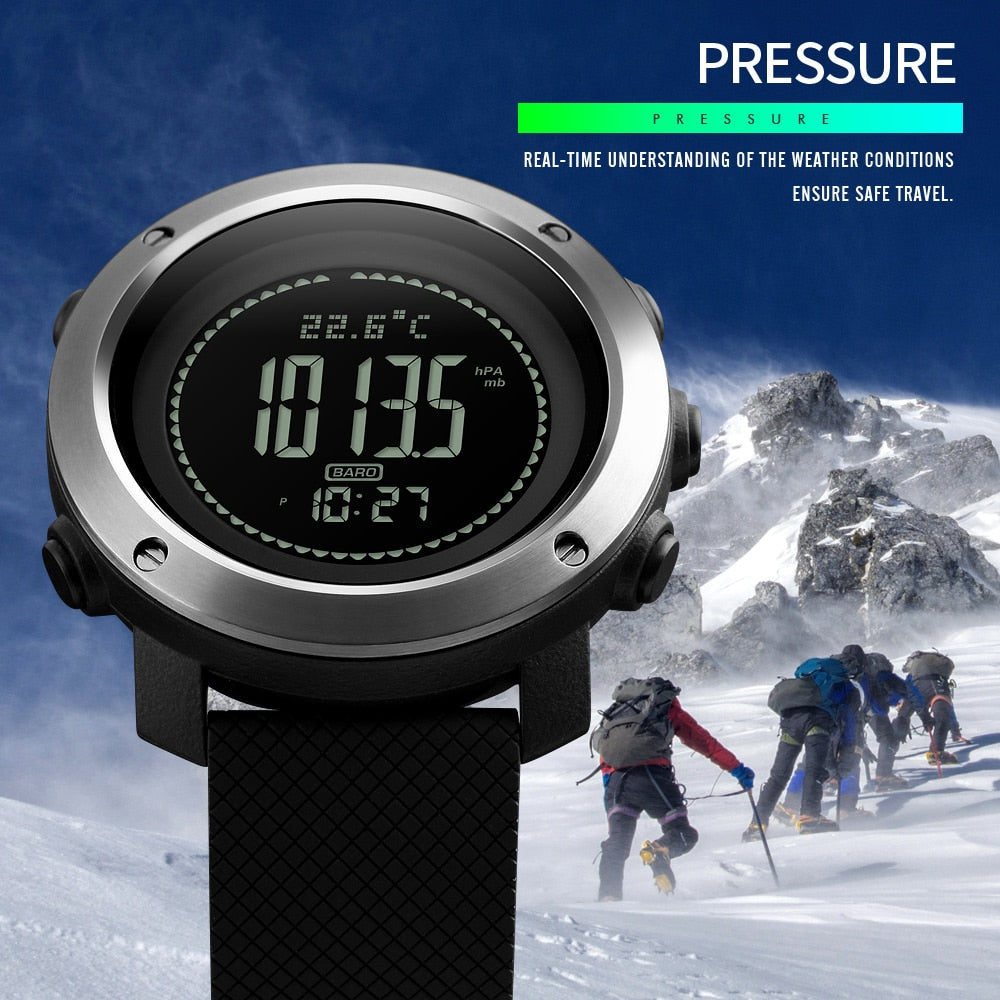 SKMEI 1427-belt type altimeter barometer thermometer altitude men's digital watch sports clock mountain climbing hiking watch Monterey - V.I.P Digital Presence