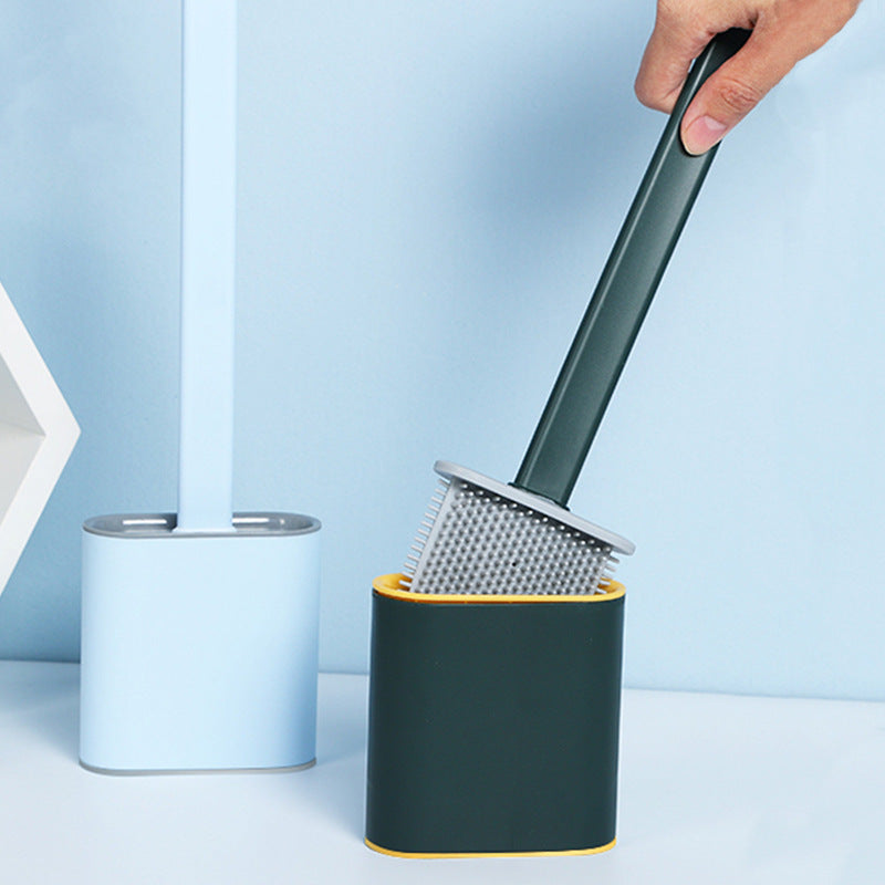 Creative Wall-Mounted Cracked Soft Glue Long Handle Imitation Silicone Toilet Brush Set Household Toilet Cleaning Brush - V.I.P Digital Presence