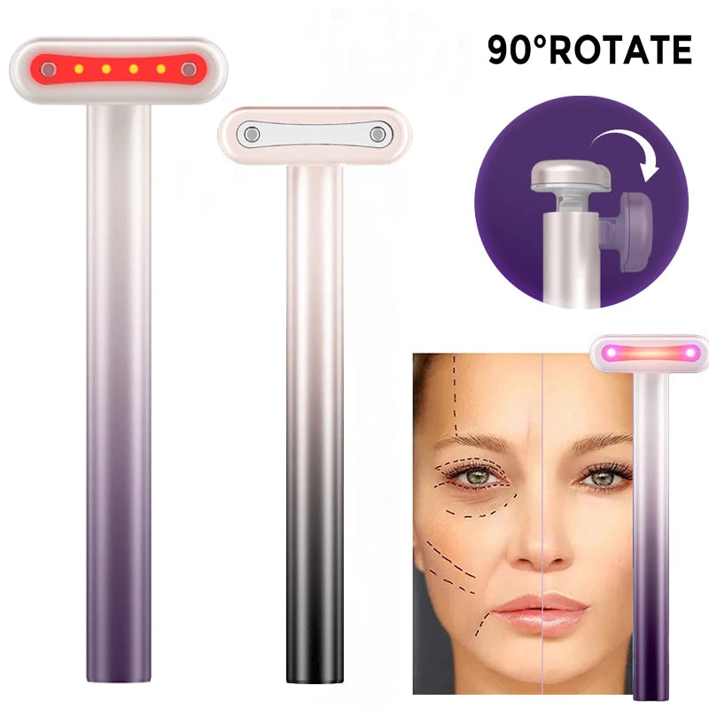 4 in 1 Facial Wand EMS Microcurrent Vibration Warm Red Light Face Lifting Machine Skin Tightening Device Neck Eye Massager Tools - V.I.P Digital Presence