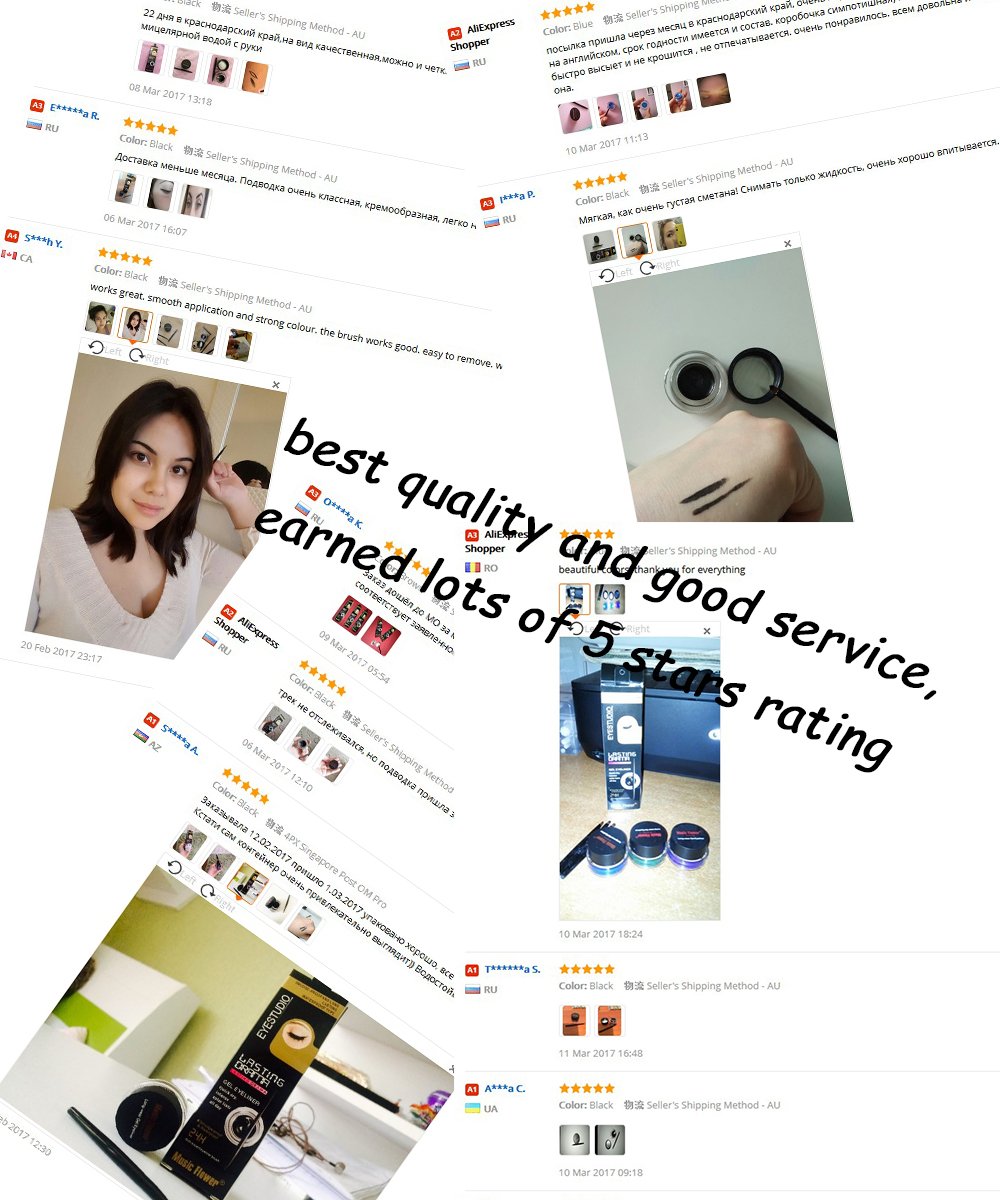 Music Flower Brand Black Waterproof Eyeliner Gel Makeup Cosmetic Gel Eye Liner With Brush 24 Hours Long-lasting - V.I.P Digital Presence