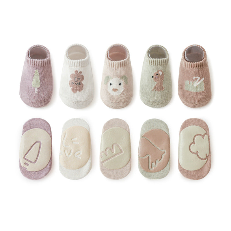 Spring And Summer New Baby Floor Socks Combed Cotton Non-Slip Indoor Cool Children Toddler Socks Cartoon Short Boat Socks - V.I.P Digital Presence