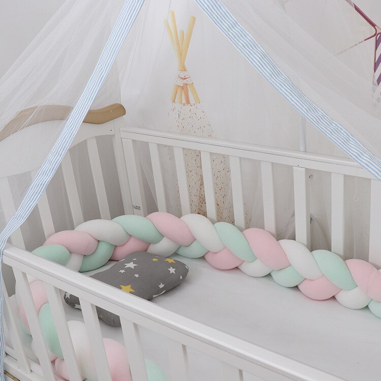 100cmBaby Bumper Bed Braid Knot Pillow Cushion Bumper for Infant Kids Crib Protector Cot Bumper Room Decor Anti-collision Bumper - V.I.P Digital Presence