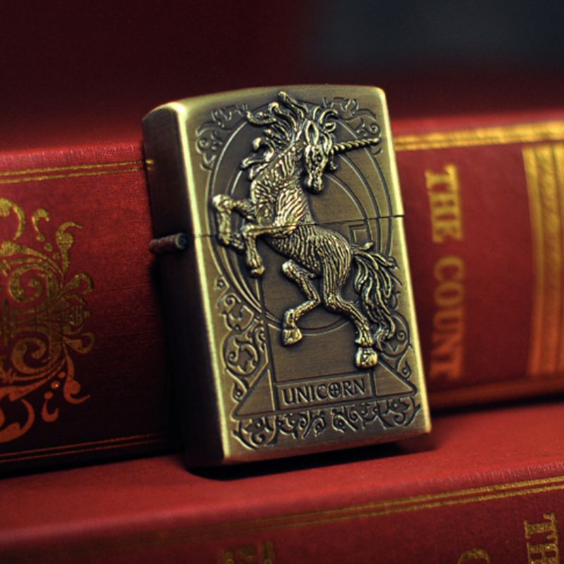 Kerosene lighter windproof retro style grinding wheel personalized bronze relief fuel dispenser - V.I.P Digital Presence