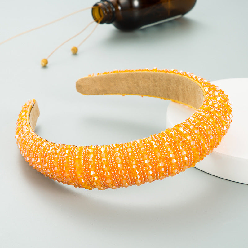 Hair Hoop Hand-woven Beaded Head Hoop Female Baroque Sponge Hair Bundle Korean Face Wash Hair Accessories - V.I.P Digital Presence