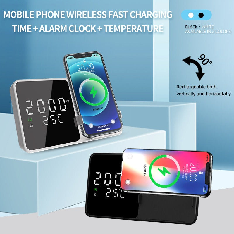 15W Mobile Phone Stand Wireless Charging Clock Alarm Clock Wireless Charging Temperature Gauge Wireless Charging - V.I.P Digital Presence