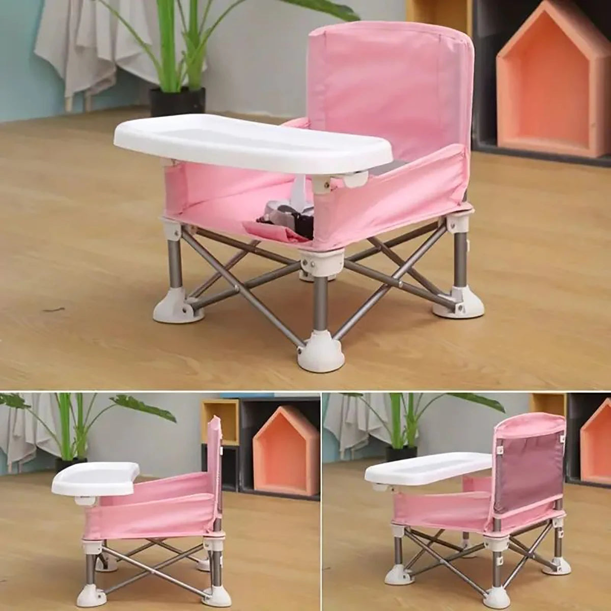 Children's dining chair portable foldable baby dining chair baby dining table small chair baby eating out folding - V.I.P Digital Presence