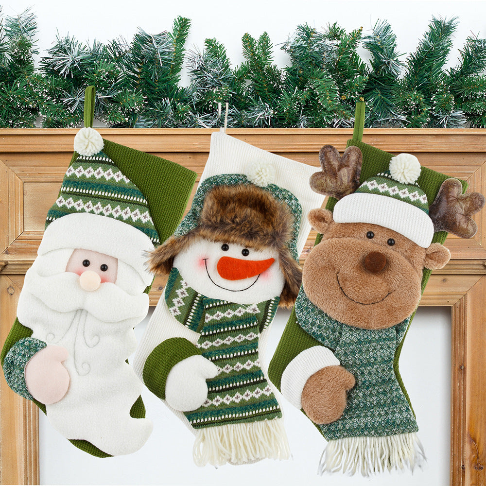 Christmas decorations, hanging decorations, candy socks, gift socks, Christmas gifts, green Christmas socks - V.I.P Digital Presence