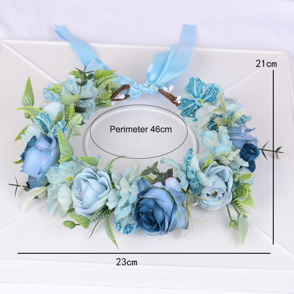 Mori series dried flower wreath bridal headdress crown hairdress wedding accessories Beach Resort studio props - V.I.P Digital Presence