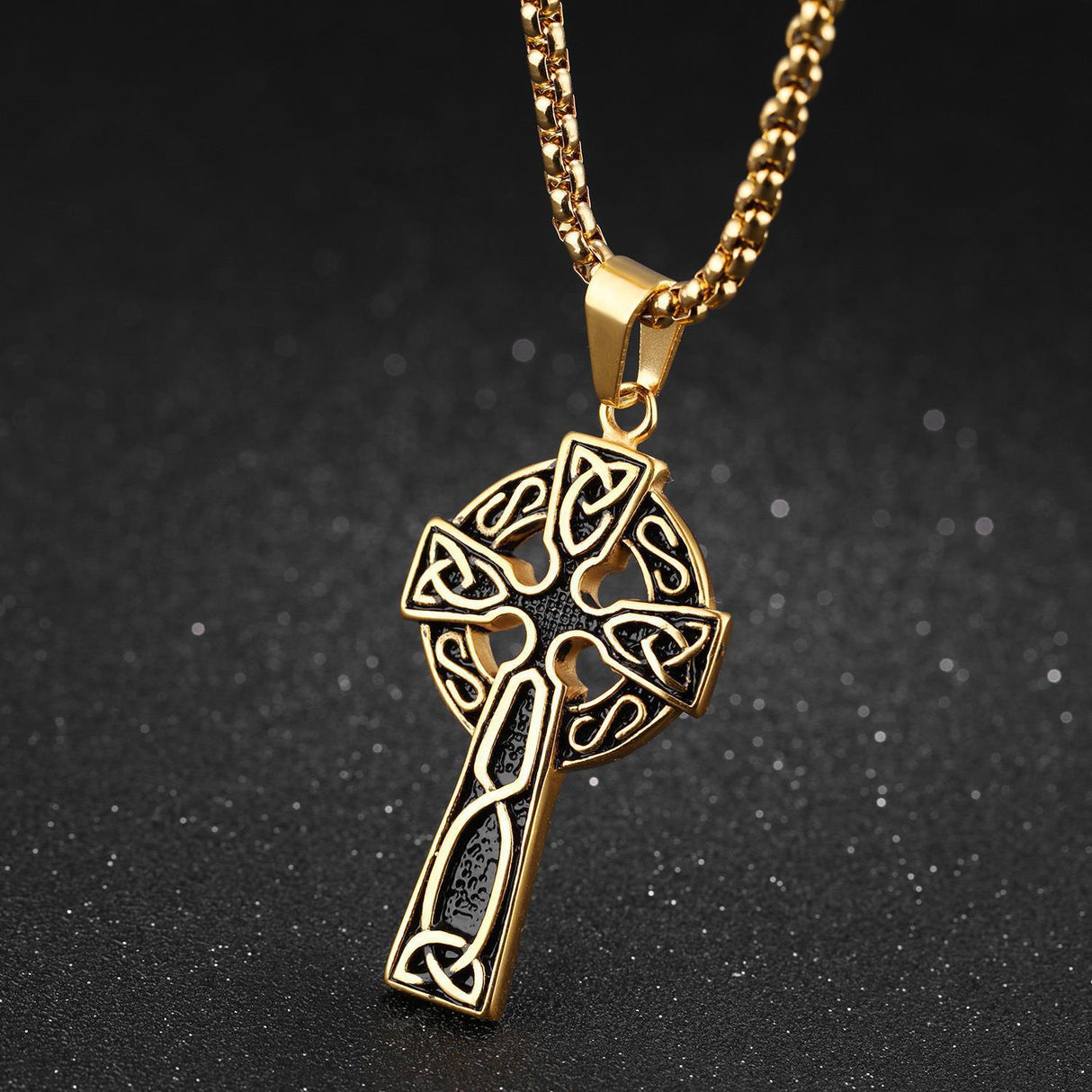 Spiral Cross Pearl Chain Necklace Titanium Steel Retro Pendant - V.I.P Digital Presence
