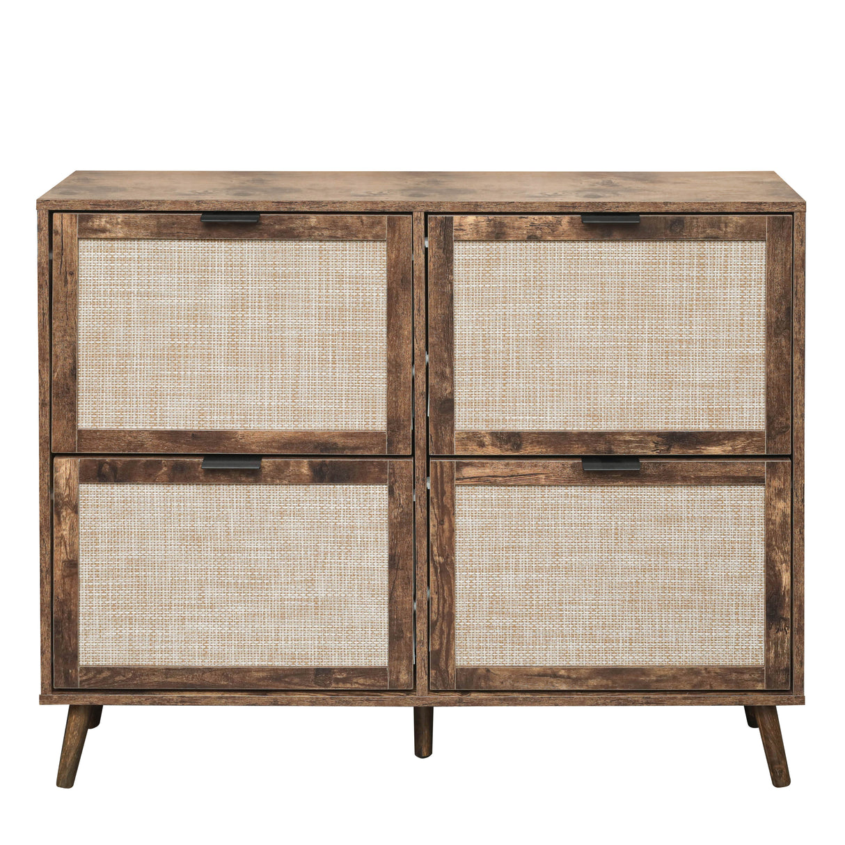 4 Door Shoe Rack, Freestanding Modern Shoe Storage Cabinet, for Entryway - V.I.P Digital Presence