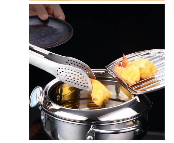 Household stainless steel tempura fryer with filter controlled temperature small fryer small mini fryer - V.I.P Digital Presence