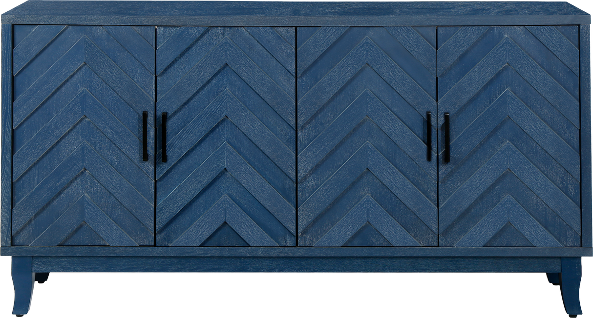 Stronger Vintage Style Buffet Cabinet Lacquered Accent Storage 4 Door Wooden - V.I.P Digital Presence