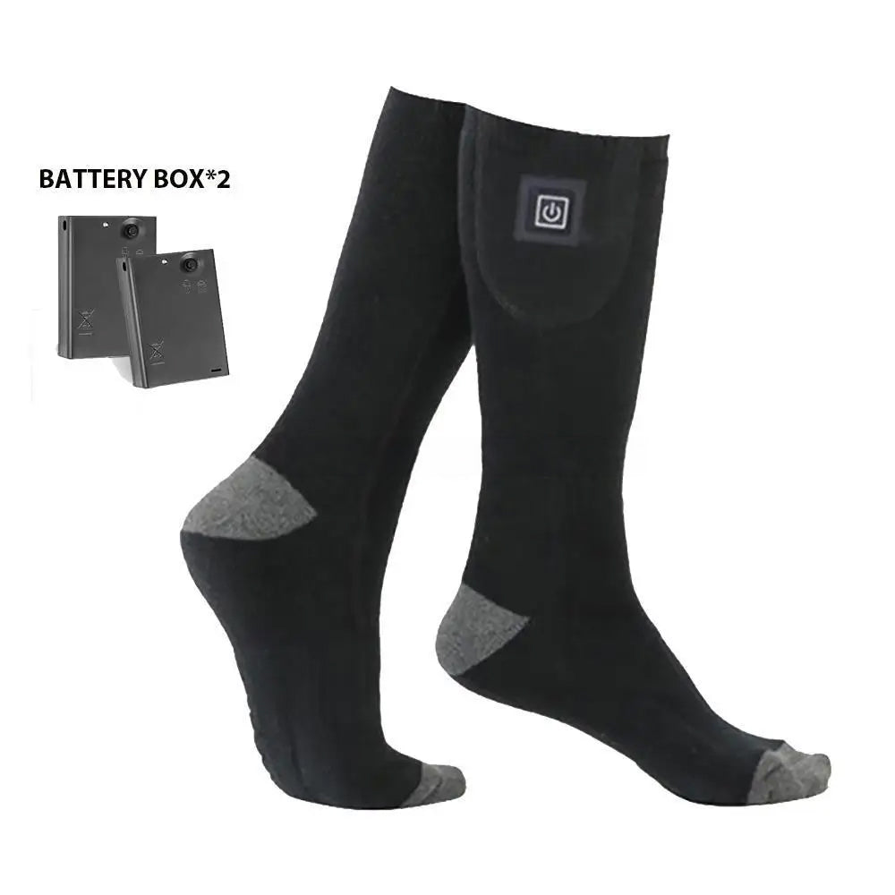 Winter Electric Heating Socks With Battery Box Rechargeable Anti-Cold Men Thermal Heated Foot Warmer Outdoor Camping Ski Sports - V.I.P Digital Presence