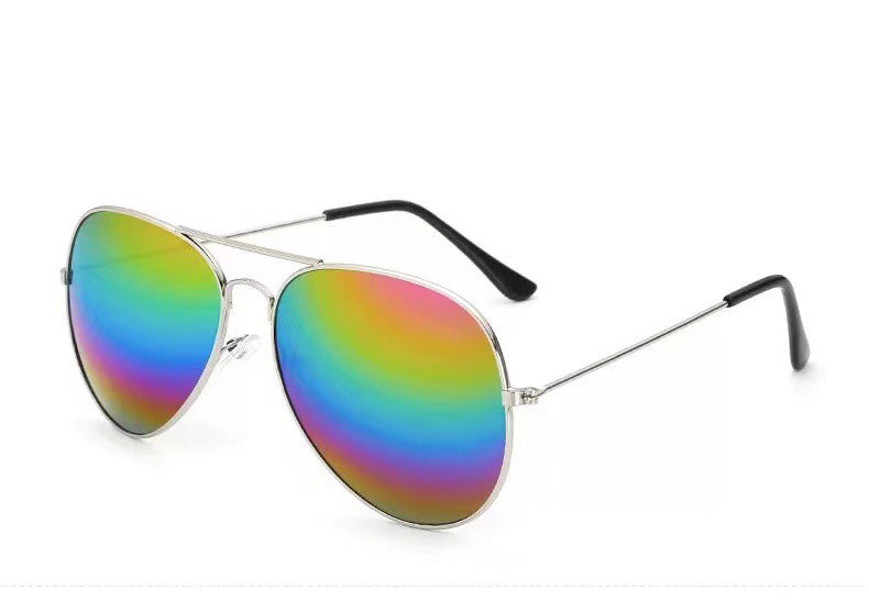 Gafas de sol coloridas Toad Glasses Pilot Hombres y Mujeres Modelos 3025 Gafas de sol reflectantes con película de color