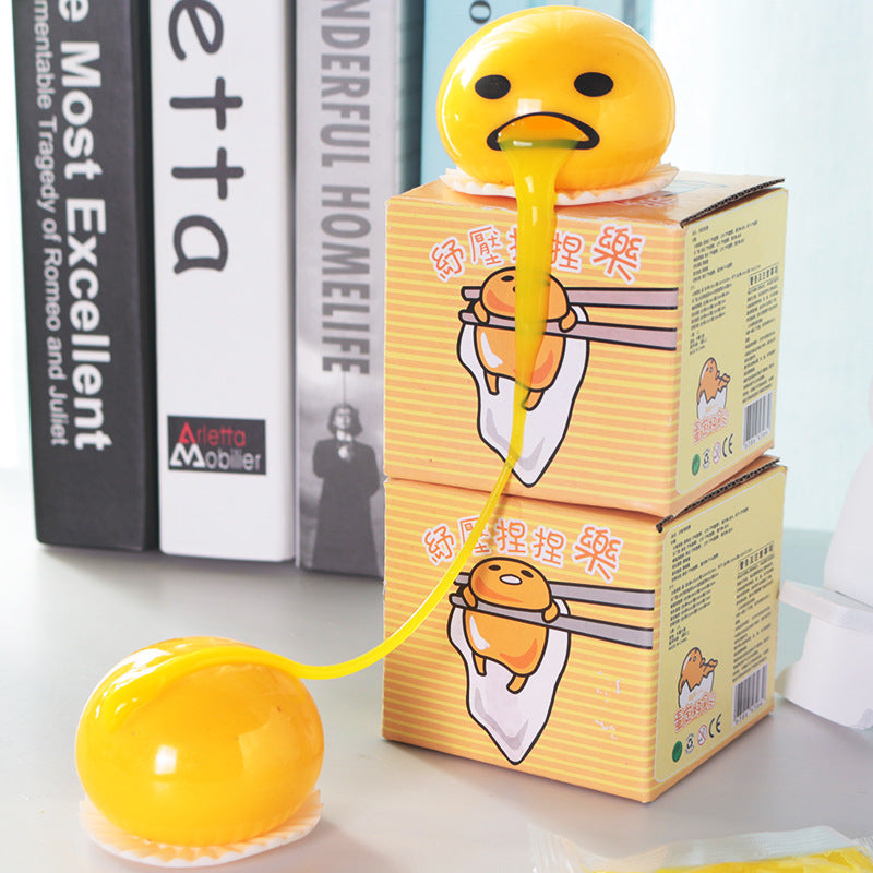 Vomit Egg Yolk Lazy Egg Yolk Brother Pinch Music Milk Yolk Vomit Egg Ball Stress Relief Toy 