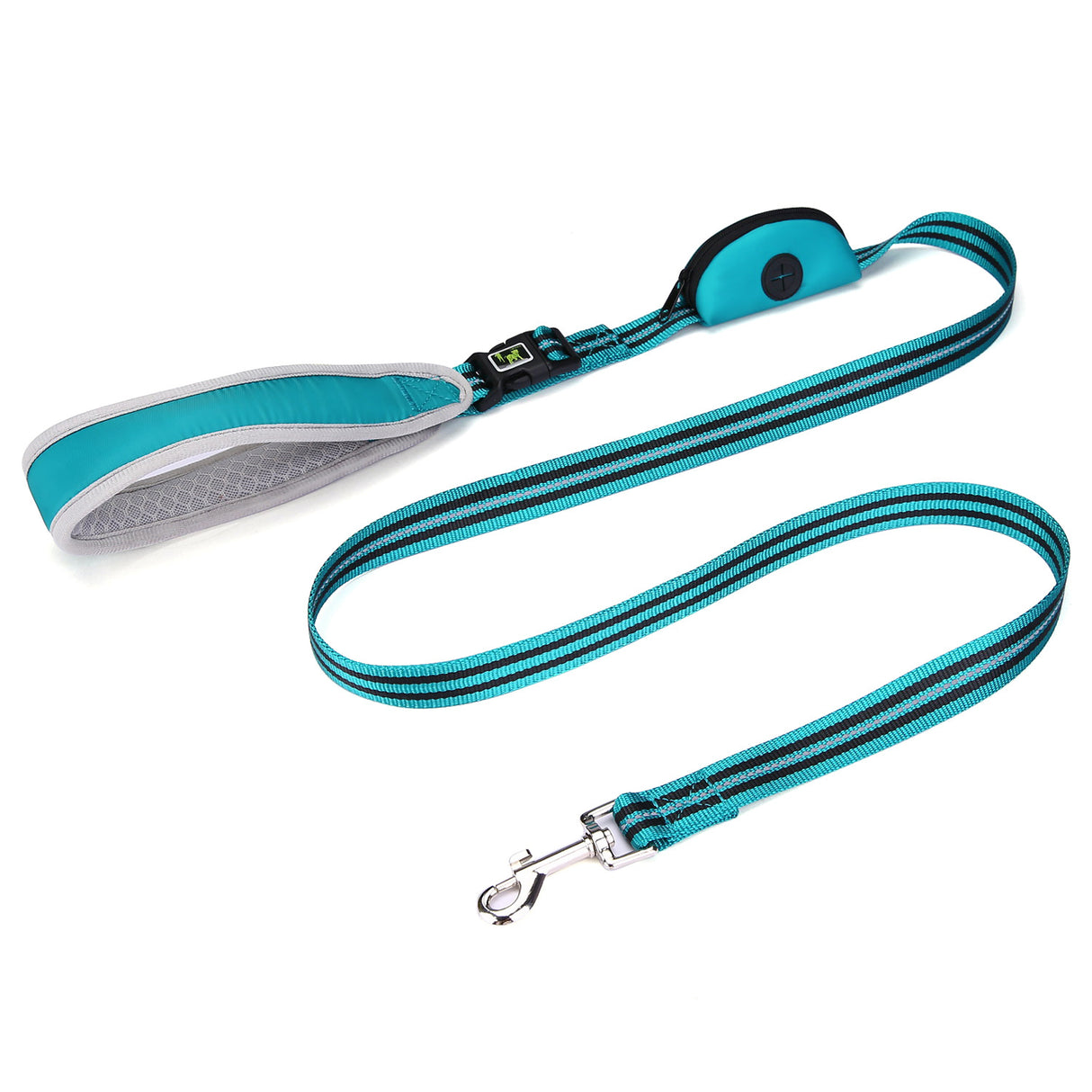 Nylon Combat Padded Leads Dog Leash with Double Padded Handles with Built in Poop Bag Holder Dispenser - V.I.P Digital Presence