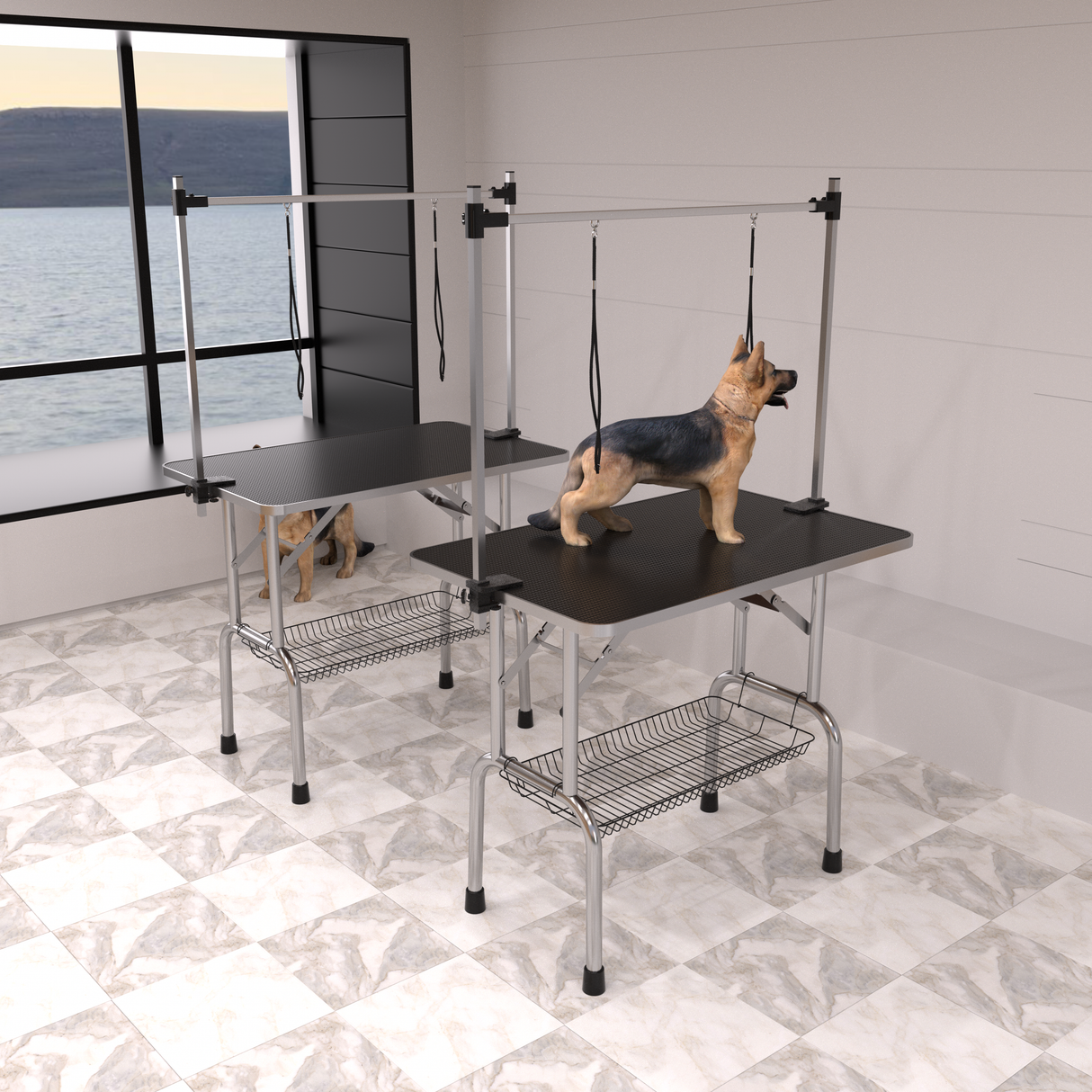 36" Professional Dog Pet Grooming Table Adjustable Heavy Duty Portable w/Arm & Noose & Mesh Tray - V.I.P Digital Presence