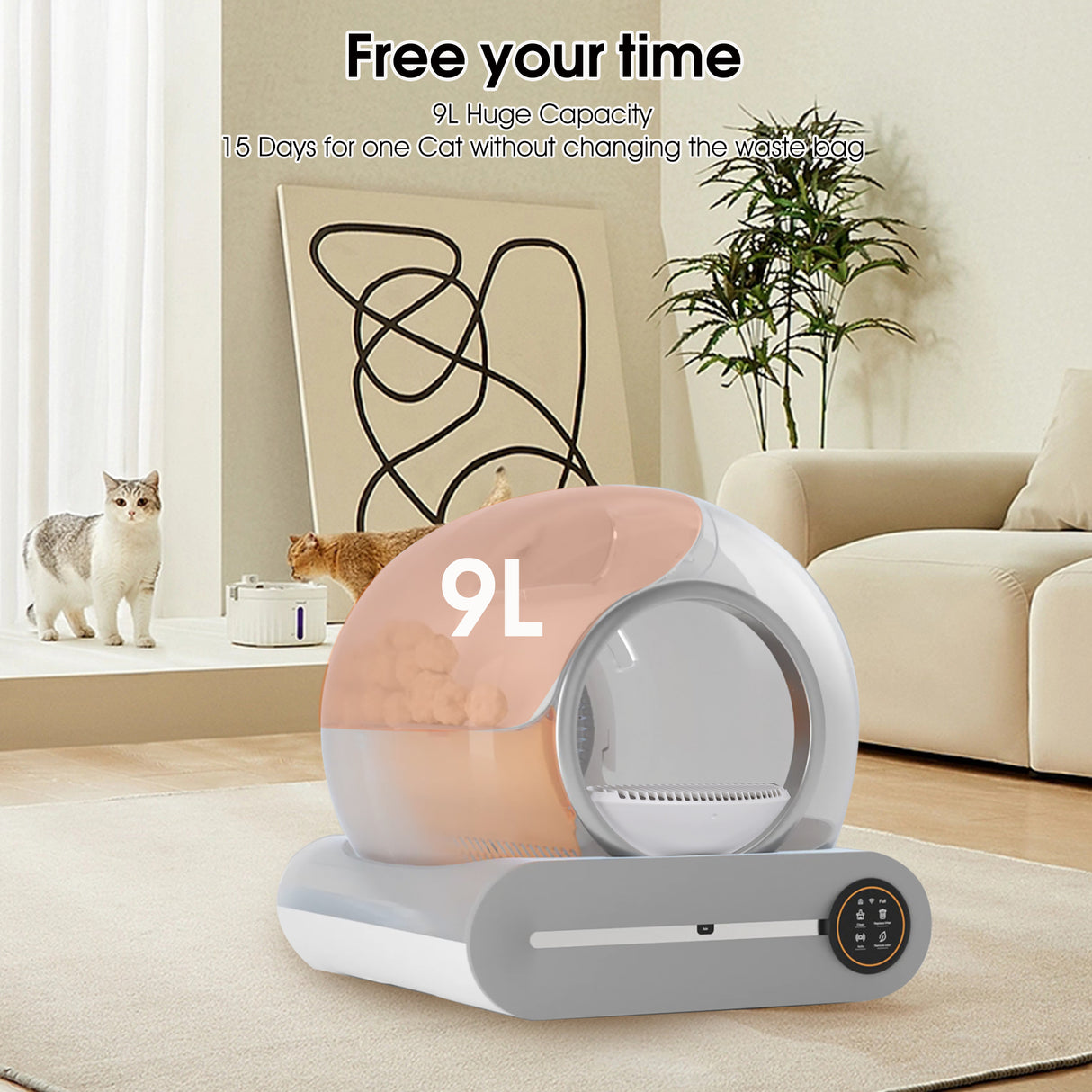 Automatic cleaning, eliminates odors, supports WiFi application control, intelligent automatic cat litter box with padding - V.I.P Digital Presence