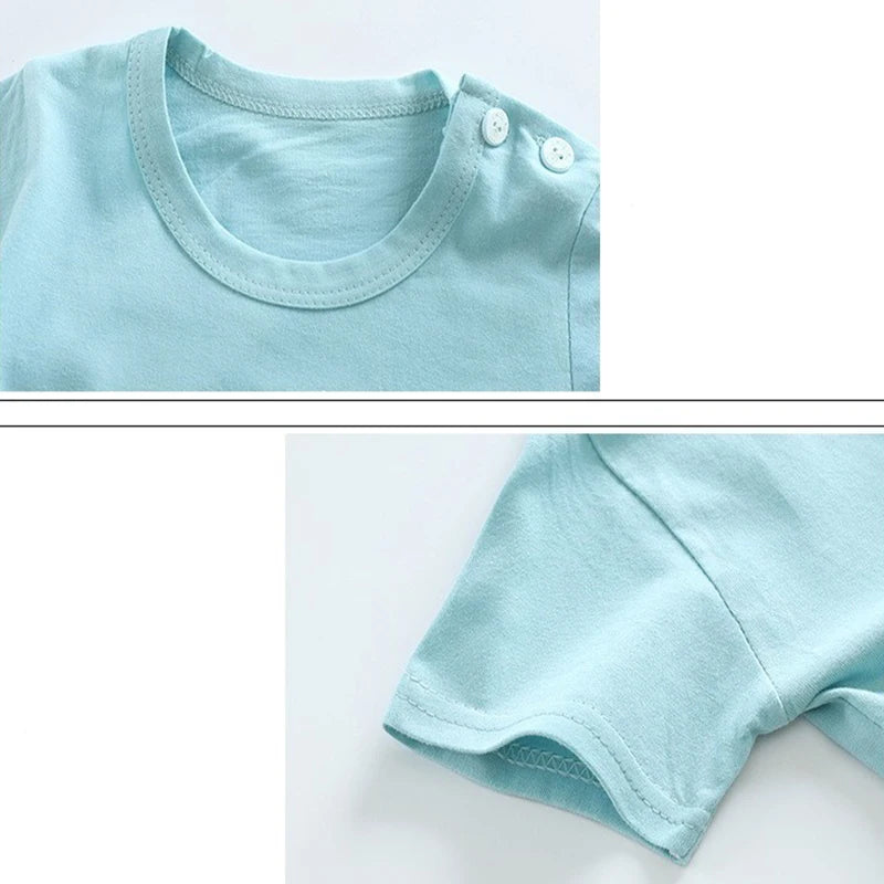 T-shirt+Shorts 2-Piece Clothing Set Pajamas Summer Kids Baby Boys Girls Cotton Casual Tracksuit Cartoon Dinosaur Clothes Suit - V.I.P Digital Presence