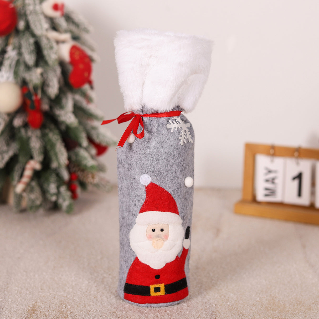 Christmas supplies red wine bottle covers elderly snowmen elk red wine bags household items - V.I.P Digital Presence