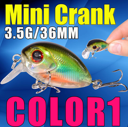 AFISHLURE 36 mm 3,5 g Crank Bait Señuelo de pesca artificial de plástico duro Carpa falsa Pesca Wobbler Leurre Peche Isca