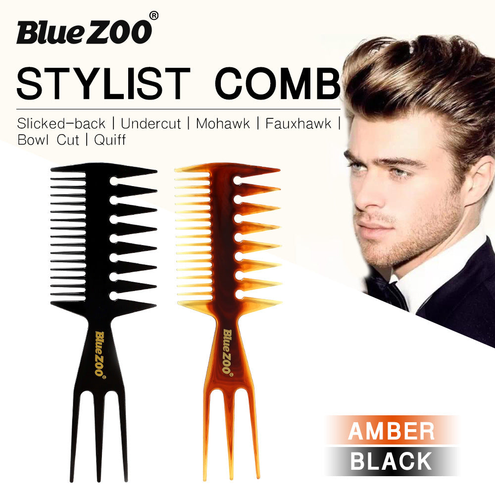 Oil Head Comb Double-Sided Fish Insert Comb Big Tooth Flat Comb Bottom Fork Comb Plate Hair Styling Comb - V.I.P Digital Presence