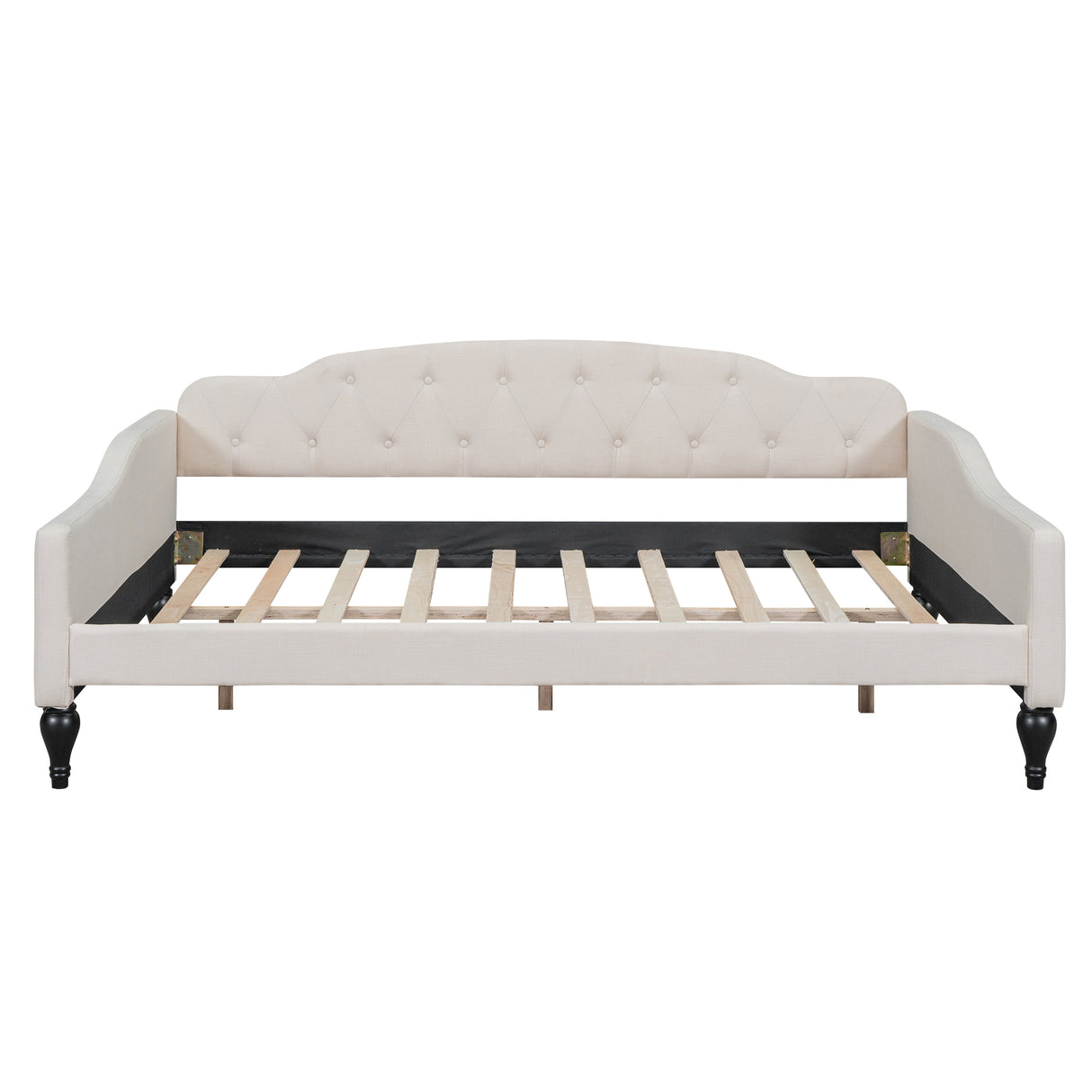 Full Size Upholstered Tufted Daybed Beige - V.I.P Digital Presence