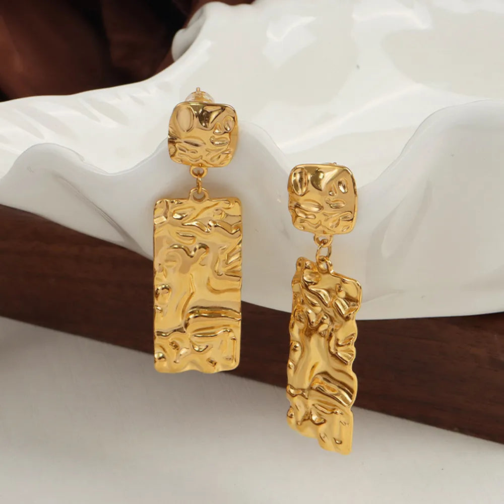 Titanium Steel Textured Geometric Earrings - V.I.P Digital Presence