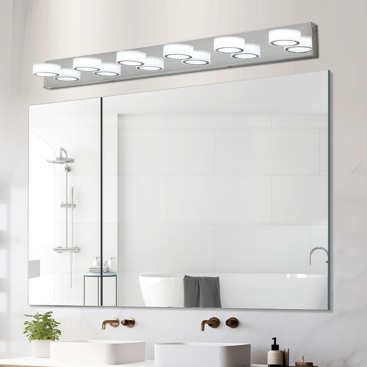 LED Modern Chrome 6-Light Vanity Lights Fixtures Over Mirror Bath Wall Lighting - V.I.P Digital Presence
