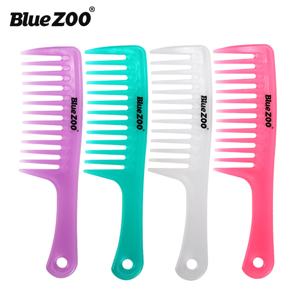 4 Colors Blue ZOO Candy Color Straight Handle Large Size Wide Tooth Comb Curling Comb Hairdressing Comb - V.I.P Digital Presence