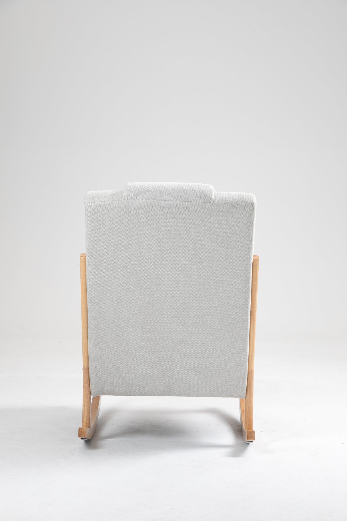 Rocking Chair Upholstered Fabric Rocking Armchair Indoor with High Backrest Glider Chairs and Lumbar Pillow for Living Room - V.I.P Digital Presence